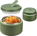 BOSEDSANG 13.5oz Soup Thermo for Hot Food Kids with Buckle Lid Insulated Vacuum Food Jar Wide Mouth Leakproof Stainless Steel Lunch Container (Green)