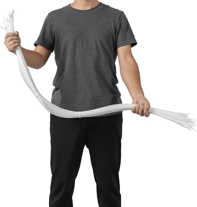 Armpow 32 inch White Zip Ties Heavy Duty 30 PCS, 200LBS Ultra Exclusive Strong Plastic Wire Ties, Large Cable Ties Extra Long Tie Wraps, Indoor and Outdoor UV Resistant