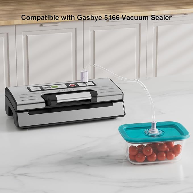 Gasbye 2-Pack Vacuum Food Containers -24oz & 39oz, Specifically designed for 𝗚𝗮𝘀𝗯𝘆𝗲 Food Sealer, Air Suction Hose Included, Leak-proof, BPA-free for Food Storage, Marinating, Freezing, Meal Prep