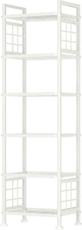 GIOTORENT 6-Wire Standing Storage Shelves, Metal Shelving Unit Pantry Rack for Laundry Kitchen Bathroom Organizer(White)