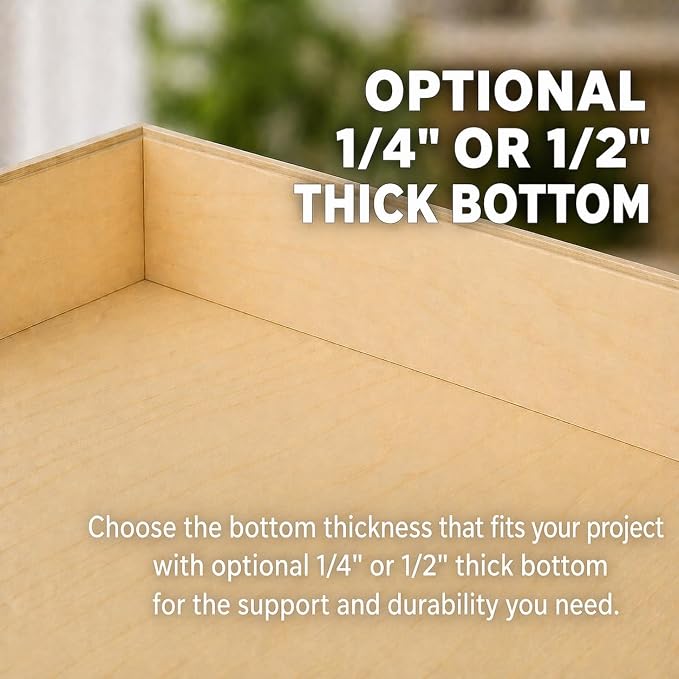 GRITLY Built In USA - Baltic Birch Dovetail Replacement Cabinet Drawer Box - Kitchen Cabinet Slide Out Shelves - Custom Size Wood Drawer - No Slides Included