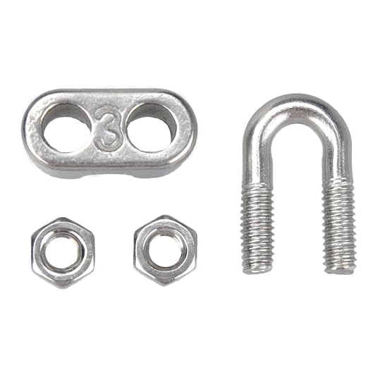 YAMASO 20PCS 1/8 Inches M3 Stainless Steel Wire Rope Cable Clip Clamp