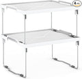 ums Kitchen Shelves Cabinet Organizer, Stackable Freezer Rack, Cupboard Box Organizer, Shelf Riser, Usable Storage Rack for Spice, Fridge Shelf Riser (12x11 inch), Pack of 4