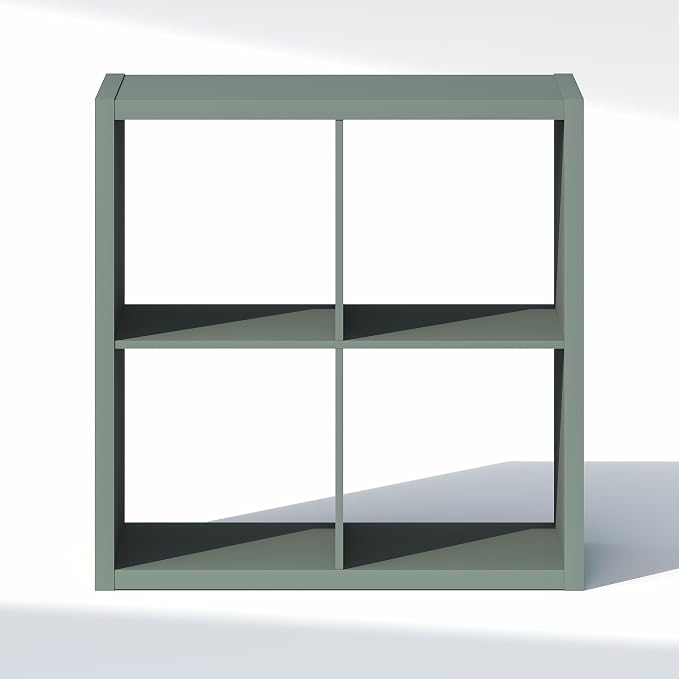 Furinno Cubic Extra Thick 4-Cube Closet Organizers and Storage, Sage Green | 14.6 x 30 x 30 in, Open Shelf Closet Storage, Closet Organizer, for Wardrobe, Bedroom, Living Room