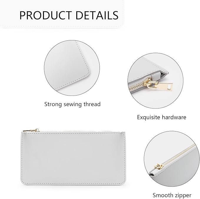 Pencil Pen Case Stationery Case Pouch Bag (Black,Faux leather)