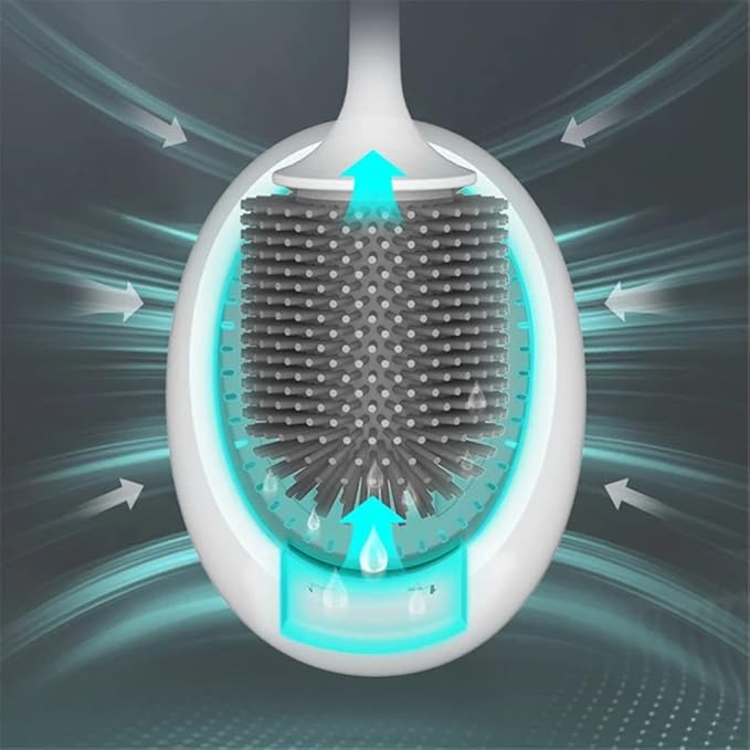 Toilet Brush for Bathroom Silicone Brush Holder Cleaning Tool Home Cleaning Brush for Toilet Bathroom Accessories Set Bathroom Toilet Brush Holder (Gray) (Gray)