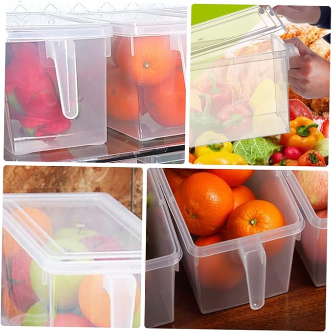 2pcs Food Preservation Storage Box Transparent Sealed Containers for Refrigerator Organization Microwave Dishwasher Material for -term Use