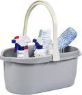 Haundry Compact Mop Bucket with Handle, Rectangular Cleaning Bucket and Caddy for Cleaning Supplies, 10L, Grey