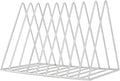 Sooyee 9 Slot Metal Record Holder Storage,White | Magazine Holder, Book Album Display Rack, Desktop File Sorter Organizer, Triangle Bookshelf Decor for Home Office