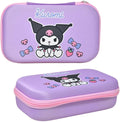 Fast Forward Kuromi Molded EVA Pencil Case - Hard Shell Zipper Pouch for School Supplies, Purple Character Design, 8.5x5x2.5 Inches