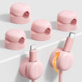 Lamicall 6 Pack Rotatable Spring Cord Organizer, Women Girls Adhesive Cable Management for Desk Nightstand Wall, Office Home Dorm Room Cable Clips Organizer Decor, Phone Charger Cord Holder, Pink