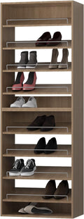 ROOMTEC Modular Closet System, 31.5" Shoe Shelf Closet Tower Wall-Mounted Closet Organizer, Wooden Tower for Walk-In Closets, Wardrobe Storage Kit, Wood