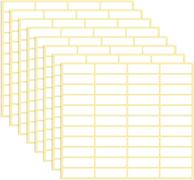1980 Pcs Blank File Folder Labels 0.5x1.75 Inch Writable Name Tag Stickers White Name Filing Envelopes Label Stickers Small Address Labels for Office Document File Classification