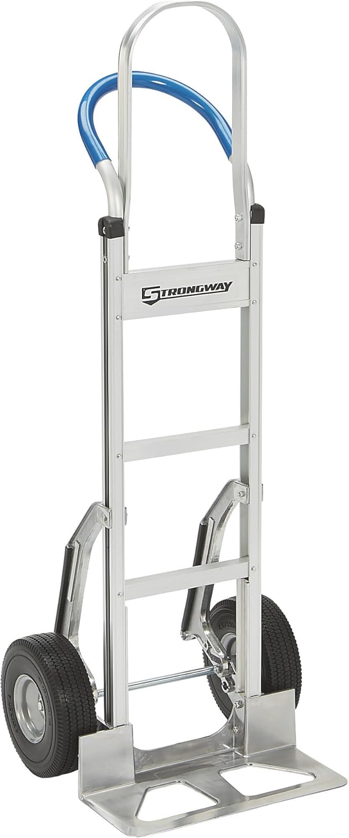 Strongway Continuous Handle Aluminum Hand Truck/Stair Skid Moving Dolly - 660-Lb. Capacity, 18in. Wide Toe Plate, 10in. Polyurethane Wheels, 54in. High