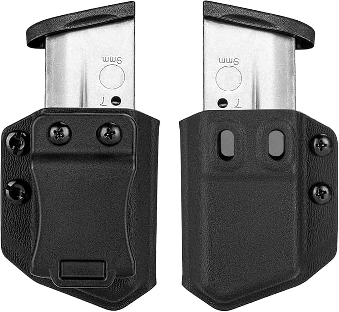 2 Pack IWB/OWB Mag Carrier Fits:9mm/.40 |.45ACP Double/Single Stack | for Right & Left Hand Ambidextrous Concealed Carry Magazine Holster