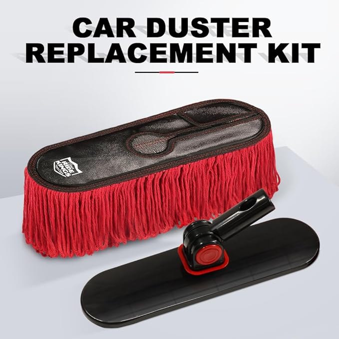 Auto Accessories Car Duster,Car Brush Replacement Kit,Scratch Free ，Feather Duster Exterior,Truck,SUV,RV and Motorcycle,Wax Cotton Hair,Dust Removal(2Mops & 1Board)