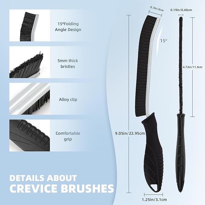 TQRR 3Pcs Hard Bristle Crevice Cleaning Brush, Scrub Brush, Kitchen Sink Cleaning Brush, Grout Brush, Corner Brush Cleaning Tools for Toilet, Bathroom, Gap, Home, Household, Window (3, Black)
