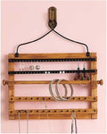 Wooden Bohemian Design Jewelry Hooks Storage Hanging Organizer (Space Saver)