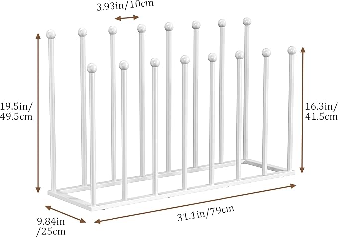pickpiff Free Standing Shoe Racks - 19.5 Inch White Metal Boot Rack Organizer Tall Boots for Dorm Room, Closet, Entryway, Bedroom, Patio Outdoor, Hallway, White, Shoe Storage Fit for 8 Pairs