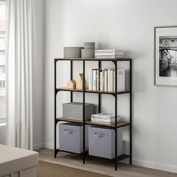 PowerKing Collapsible Storage Cubes, Farbic Storage Bins, Grey, 6 Pack | Sturdy, Lightweight, Easy Pull Handle, Closet & Shelf Organizer, Clothes and Toys Storage, 10.5'' x 11'' x 10.5''