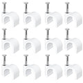 Jadaol 8mm Wide Design Cable Clips with Nails for Round Ethernet Cables, Cord Clips for Wall, Nail-in Wire Tacks for Cat5/Cat6/Cat7 RJ45 Cable, Coaxial, TV, Speaker, Electrical Wire, 100 Pack