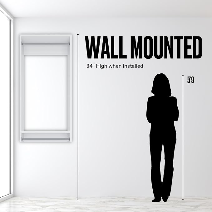 Double Hanging Closet Unit - Modular Closet System For Hanging - Corner Closet System - Closet Organizers And Storage Shelves (White, 25.5 inches Wide) Closet Shelves