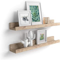 Mobili Fiver, Set of 2 First Picture Shelves, 31.49 in, Oak, Made in Italy