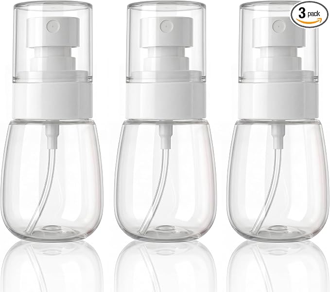 3pack Small Spray Bottle, 1oz Clear Mini Fine Mist Spray Bottles, Empty Portable Travel Refillable Containers for Cosmetic, Perfume, Makeup, Outdoor Daily Use