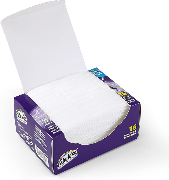 Fabuloso Dry Cloths - Sweeping Pads for Use with Fabuloso Dry + Wet Sweeper for Bold and Bright Cleaning Experience - Clean Your Floors with Ease, 16 Count - 10 Pack