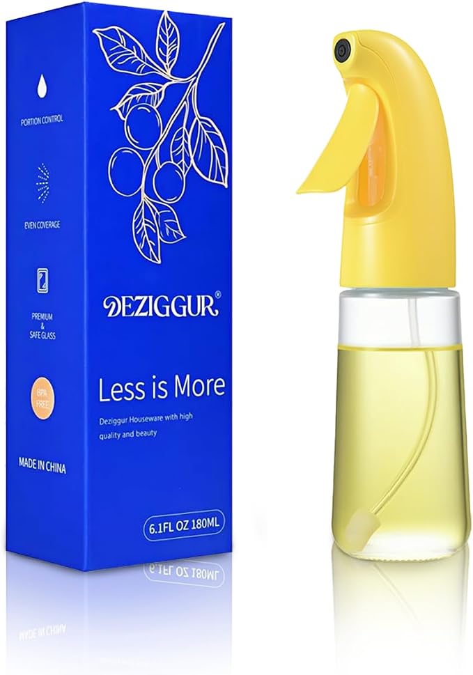 Oil Sprayer for Cooking, Olive Oil Sprayer Mister, Olive Oil Spray Bottle for Cooking, Salads, BBQs and More (Yellow)