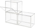 GUDEMAY Clear Stackable Plastic Storage Bins with Magnetic Lid, Dustproof Book & Cosmetic Acrylic Display Cases, Large Figures Collectibles Showcase, Shoe Box, Protection Organizer (L, Count, 3)