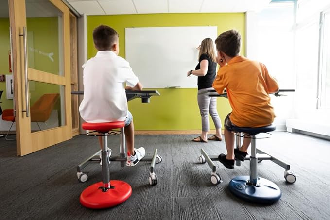 KORE DESIGN Adjustable Wobble Stool Chair, Girls + Boys Kid Desk Stools, Ergonomic Small Office Chairs, Flexible Seating, Active Kids, ADD/ADHD, Classroom, Home, Age 8-12, Tall (16.5-24in) Sand Dollar