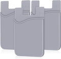 SHANSHUI Phone Card Holder, 3-in-1 Credit Card Holder - Works with Every Phone, iPhone, Android & Most Smartphones - Gray