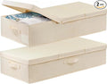 Large Wedding Dress Preservation Box ,2 Pack Underbed Storage Containers with Lids and Handles, Fits Wedding Gowns, Blankets, Comforters, Quilts & Bedding