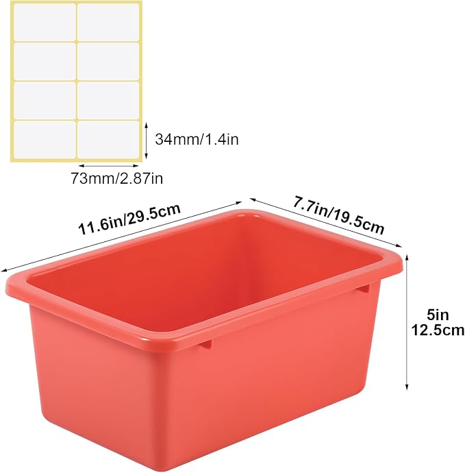 Zonon 12 Pcs Plastic Cubby Storage Bin Back to School Classroom Cubby Organization Storage Container with 1 Pack Self Adhesive Label for Office School Library(Macaron Color,11.61 x 7.68 x 4.92)
