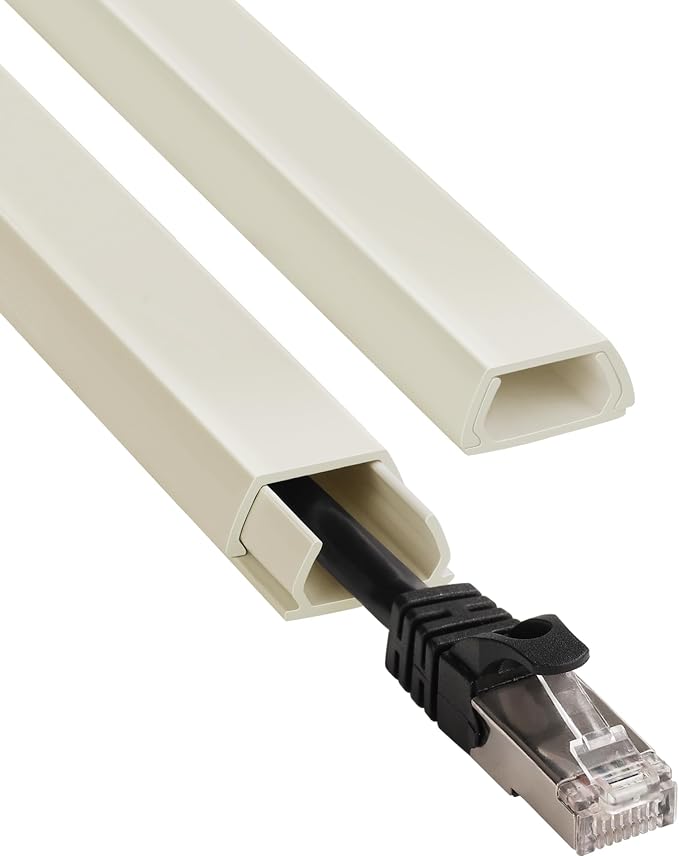 116in Wall Cable Hider Kit, Cord Organizer Hide 1-2 Cords Wall Mounted TV | YCLYC TV Wire Hider for Wall, Paintable Cord Hider Wall, Wire Cover for Wall, Cord Concealer 7X L16in W0.86in H0.43in, Beige