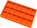 Velvet Jewelry Trays for Drawers, Orange Stackable Jewelry Drawer Organizer Inserts, Ring Earring Necklace Bracelet Holder Organizer Storage Display Tray with Removable Dividers, 18 Grids