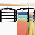 4 Pack Space Saving Velvet Pants Hangers, Dorm Room Essentials, Non-Slip Multi-Tier Closet Organizer for Jeans & Slacks, Maximize Wardrobe Storage with Multi-Purpose Rack for Shorts, Scarves & Ties
