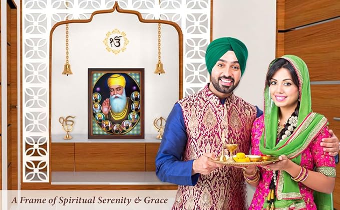 Lord Sikh Guru poster print with frame for Home Decor and Gifting Purpose (229-2)