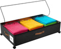 Under Bed Storage with Wheels, Rolling Storage Containers with Clear Lid and Handles for Clothes, Shoes, Blankets, Pillows, Toys, Books, Bags (60L, 30.9 x 16.9 x 6.7in, Black, 1 Pack)