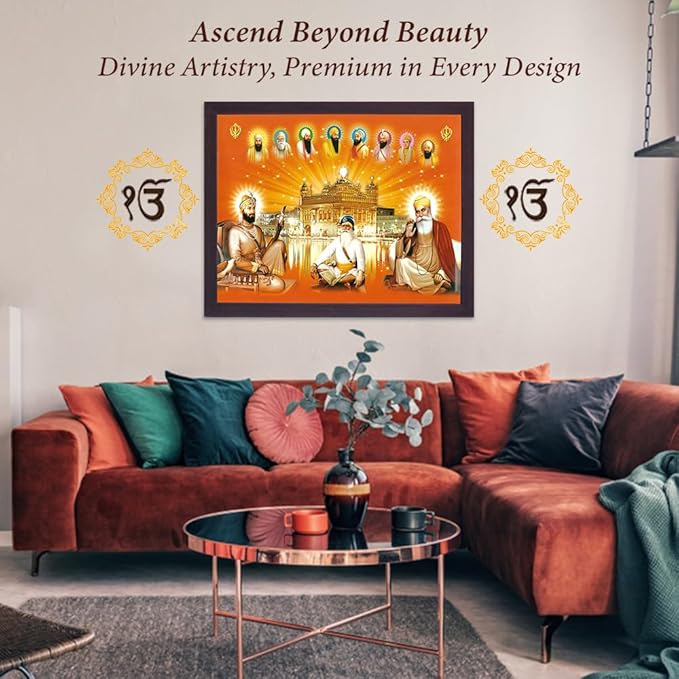 Lord Sikh Guru poster print with frame for Home Decor and Gifting Purpose (229-165)