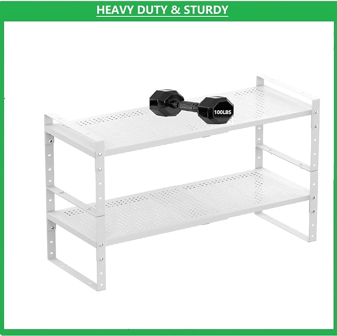 Multi-Functional Metal Shoe Rack, Space-Saving, Perfect for Entryway, Closet, Bathroom, etc. - Sturdy and Durable, High Weight Capacity(1PACK/White/Medium)