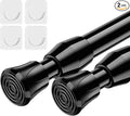 AIZESI Spring Tension Curtain Rods Short Tension Rod (Black,27" to 37"-2Pc) | Adjustable, No Drilling, Expandable Spring Loaded, Suitable for Doors and Windows