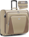 MATEIN Garment Bag with Wheels For Women, Large Wheeled Garment Bag, Khaki | For Hanging Clothes, 2 Packing Cubes, Softside, Foldable Travel Suit Carrier, Business Suitcase Luggage, Fits 17" Laptop