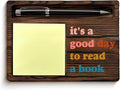 Book Lovers Gifts for Women Men Friends, Gifts for Readers Librarian Bookworm Bibliophile, It's a Good Day to Read a Book Sticky Note Holder Reading Corner Library Desk Decor