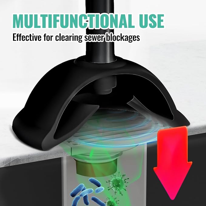 3 in 1 Toilet Brush and Plunger Set with Crevice Cleaning Brush, Toilet Plunger and Brush Set with Extra Long Handle, Plungers for Bathroom Accessories, Toilet Plunger with Holder, Black | Black bathroom decor, apartment essentials, home essentials, cl...