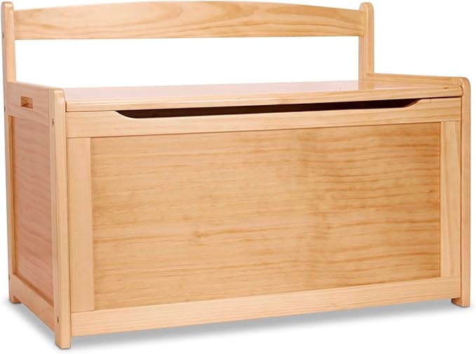 Melissa & Doug Wooden Toy Chest - Light Wood Furniture for Playroom, Blonde Kids Toy Box, Wooden Box Storage Organizer, Children's Furniture Chest