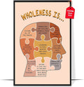 LOLUIS Mental Health Poster, Boho Therapy Tools Educational Supplies Art Print Classroom School Office Decor (Wholeness is, Custom Frame Type)