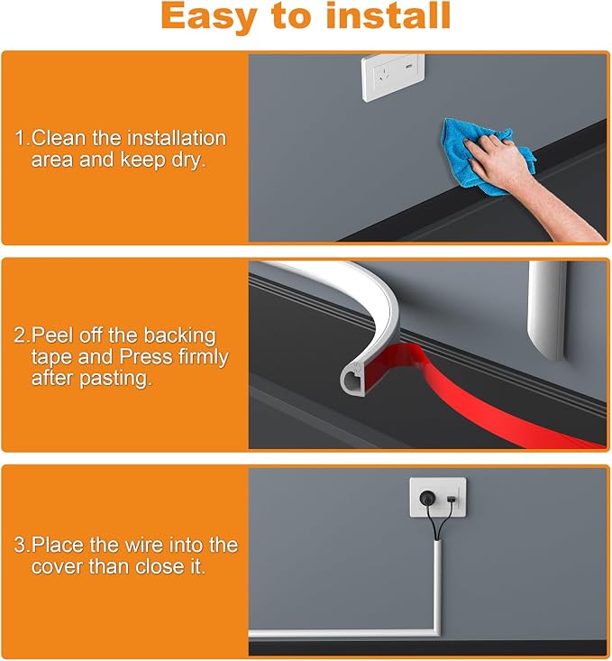 78" Silicone TV Cord Hider for Wall Mounted TV, Self-Adhesive Wire Hiders for TV on Wall, Wire Concealer for Cords Hide Cables, Cable Covers White, Raceway Cable Management, Electric Wire Channels 2m