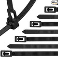 Reusable Zip Ties 6 Inch, 100pcs Black Zip Ties Heavy Duty Outdoor 50lb Small Cable Ties, Releasable Plastic Tie Wraps Small, Wire Ties Removable for Cord Management